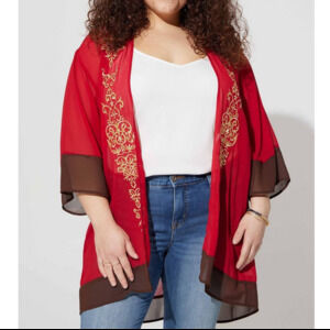 Torrid 2 (2X) Star Wars Queen Amidala Cosplay Costume Open Front Kimono Top New